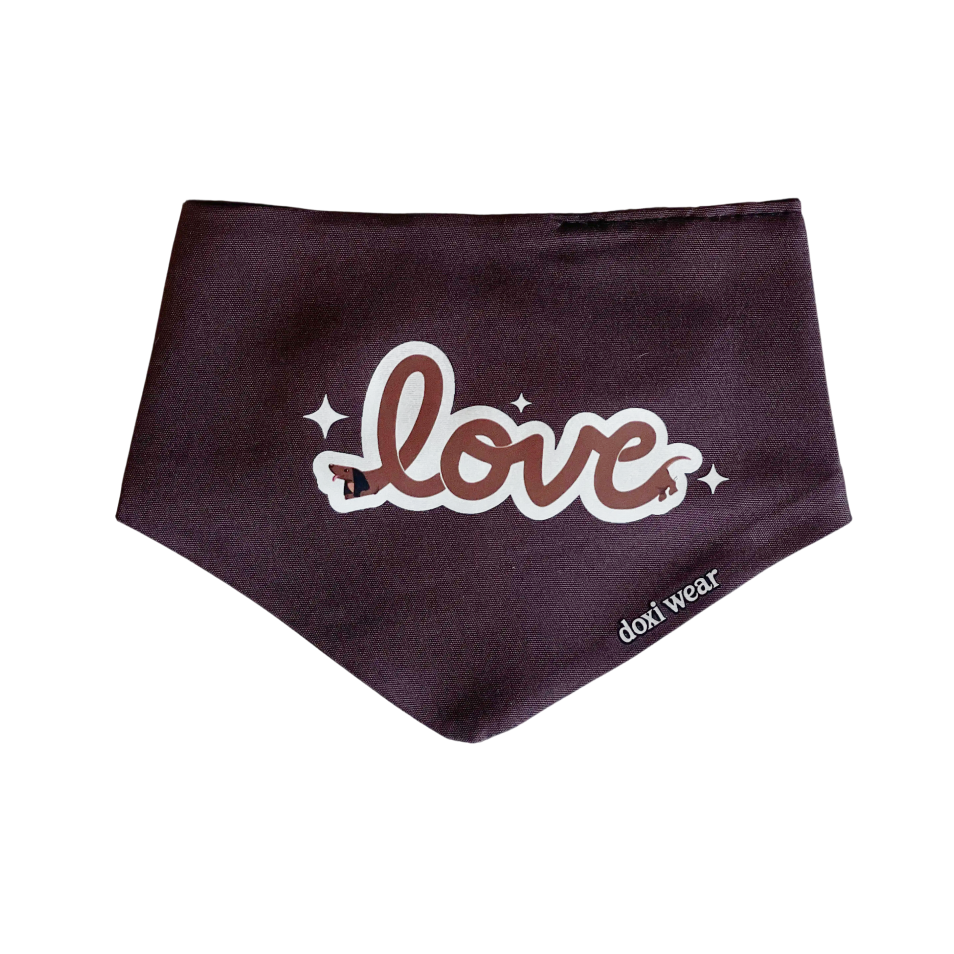 Bandana Pet Love Marrom