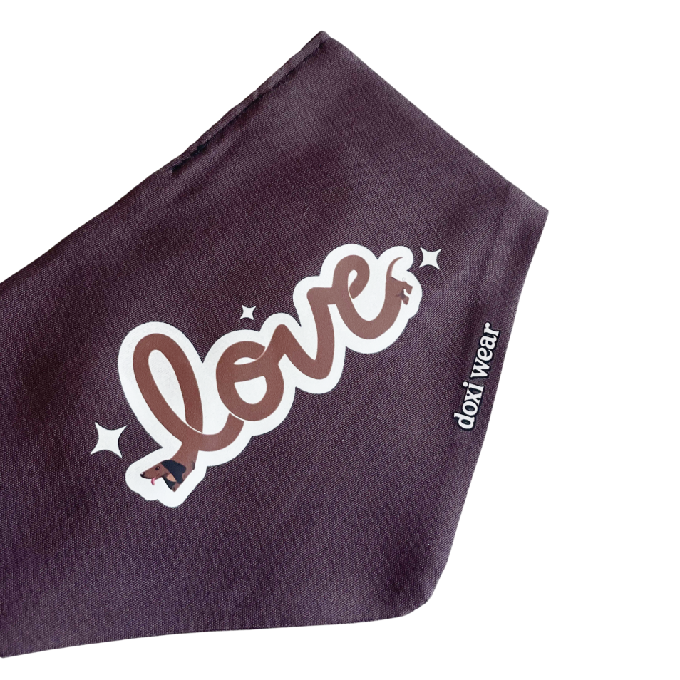 Bandana Pet Love Marrom