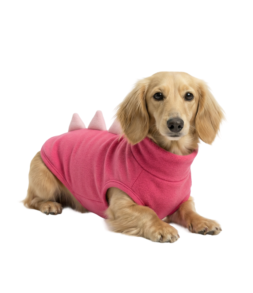Roupa Pet Fleece Dino - Pink