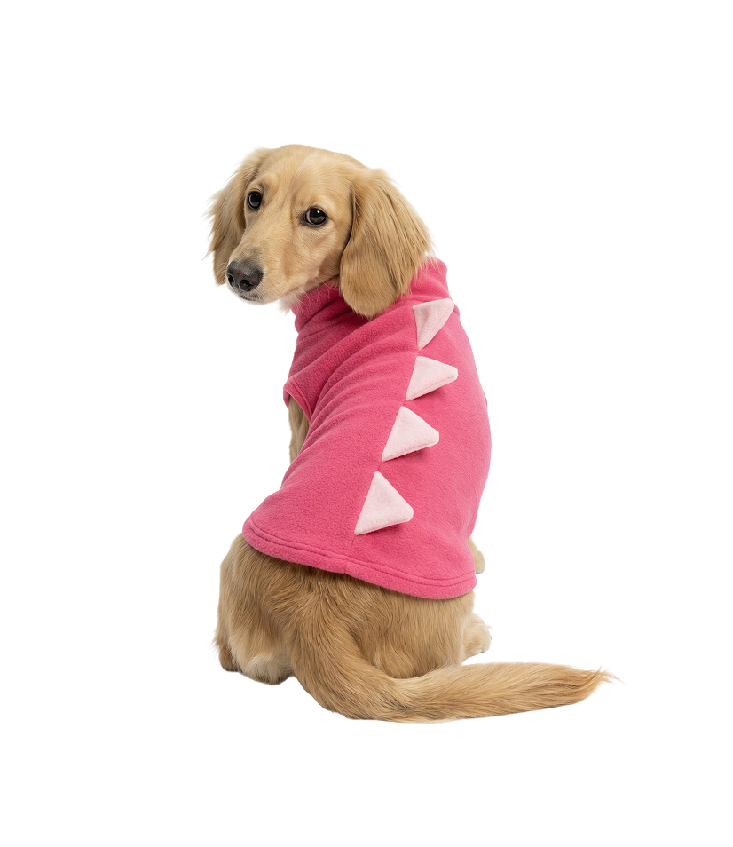 Roupa Pet Fleece Dino - Pink