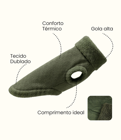 Roupa Pet Dachshund Canelada - Verde Militar