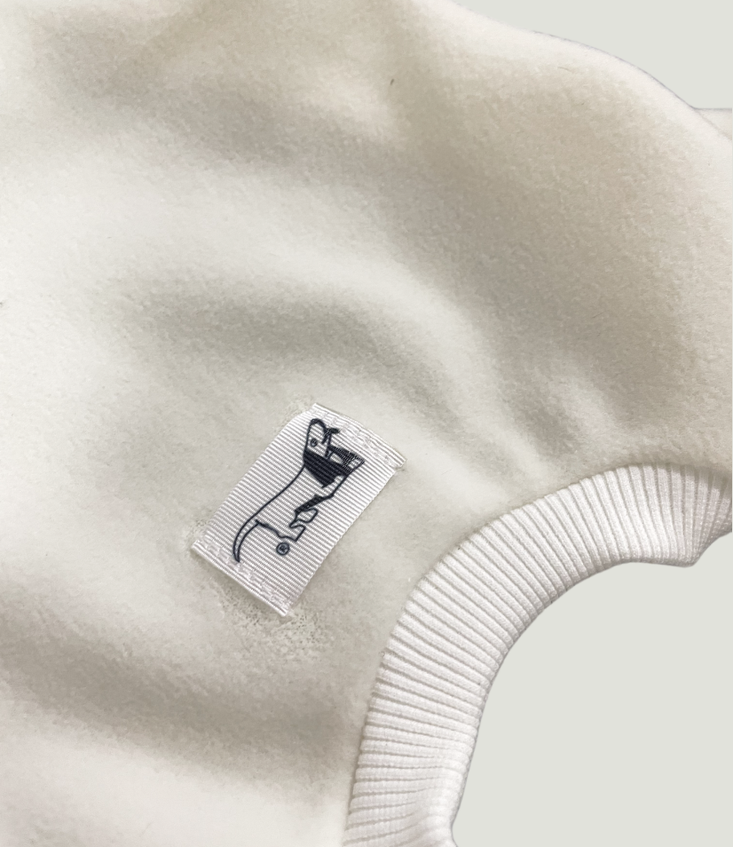 Macacão Pet Fleece Especial Dachshund - Off White