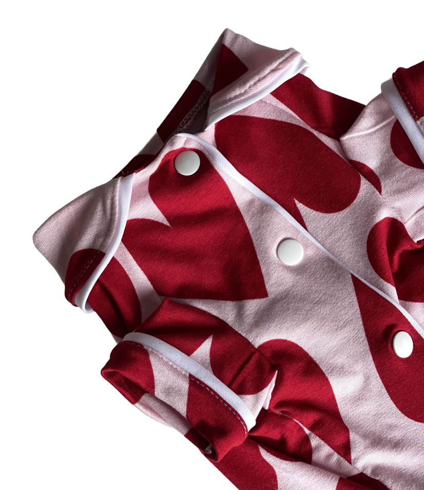 Pijama Americano Pet Coração - Especial para Dachshund