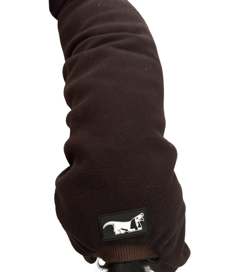 Macacão Pet Fleece Especial Dachshund - Café