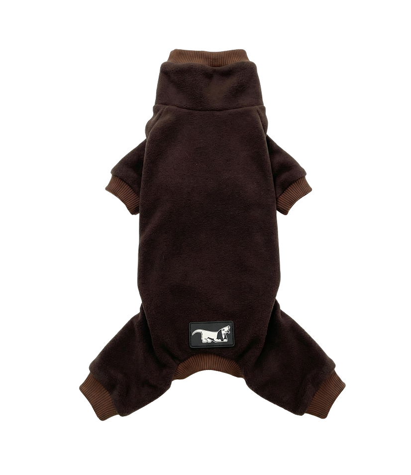 Macacão Pet Fleece Especial Dachshund - Café